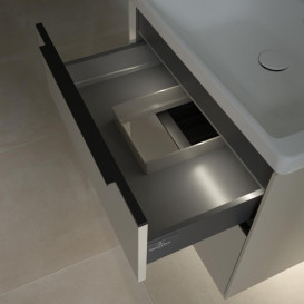 Тумба під раковину Villeroy & Boch Subway 3.0 62,2х57,6 см ДСП/алюміній сірий кашемір/чорний вулкан C576L1VN