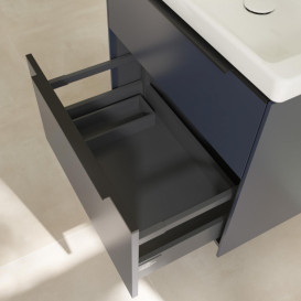 Тумба под раковину Villeroy & Boch Subway 3.0 62,2х57,6 см ДСП/алюминий морской синий/черный вулкан C576L1VQ