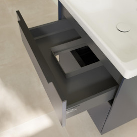 Тумба под раковину Villeroy & Boch Subway 3.0 62,2х57,6 см ДСП/алюминий морской синий/черный вулкан C576L1VQ