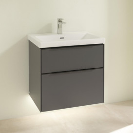 Тумба під раковину Villeroy & Boch Subway 3.0 62,2х57,6 см ДСП/алюміній графіт/чорний вулкан C576L1VR