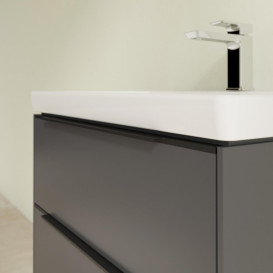 Тумба під раковину Villeroy & Boch Subway 3.0 62,2х57,6 см ДСП/алюміній графіт/чорний вулкан C576L1VR