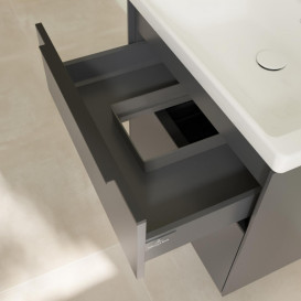 Тумба під раковину Villeroy & Boch Subway 3.0 62,2х57,6 см ДСП/алюміній графіт/чорний вулкан C576L1VR