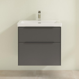Тумба под раковину Villeroy & Boch Subway 3.0 62,2х57,6 см ДСП/алюминий графит/монохром C576L2VR