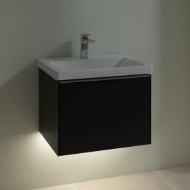 Тумба под раковину Villeroy & Boch Subway 3.0 57,2х42,9 см ДСП/алюминий черный вулкан C577L0VL