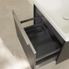 Тумба под раковину Villeroy & Boch Subway 3.0 57,2х42,9 см ДСП/алюминий черный вулкан C577L0VL