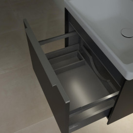 Тумба под раковину Villeroy & Boch Subway 3.0 57,2х42,9 см ДСП/алюминий черный вулкан C577L0VL