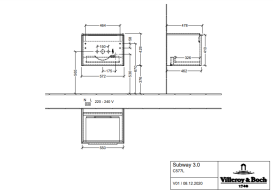 Тумба под раковину Villeroy & Boch Subway 3.0 57,2х42,9 см ДСП/алюминий графит C577L0VR