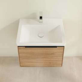 Тумба под раковину Villeroy & Boch Subway 3.0 57,2х42,9 см ДСП/алюминий дуб канзас/черный вулкан C577L1RH