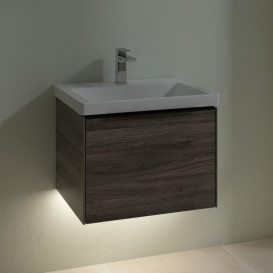 Тумба під раковину Villeroy & Boch Subway 3.0 57,2х42,9 см ДСП/алюміній дуб кам'яний/чорний вулкан C577L1RK