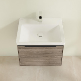 Тумба під раковину Villeroy & Boch Subway 3.0 57,2х42,9 см ДСП/алюміній дуб кам'яний/чорний вулкан C577L1RK