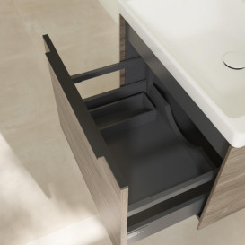 Тумба під раковину Villeroy & Boch Subway 3.0 57,2х42,9 см ДСП/алюміній дуб кам'яний/чорний вулкан C577L1RK