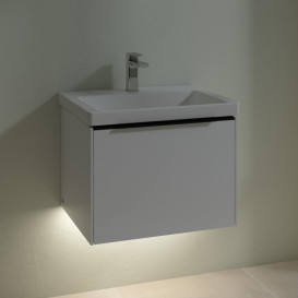 Тумба под раковину Villeroy & Boch Subway 3.0 57,2х42,9 см ДСП/алюминий белый бриллиант/черный вулкан C577L1VE