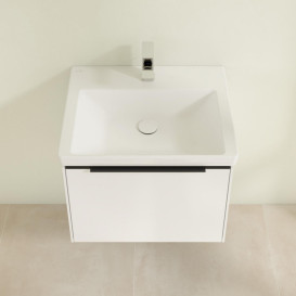 Тумба под раковину Villeroy & Boch Subway 3.0 57,2х42,9 см ДСП/алюминий белый бриллиант/черный вулкан C577L1VE