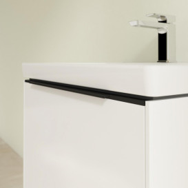 Тумба под раковину Villeroy & Boch Subway 3.0 57,2х42,9 см ДСП/алюминий белый бриллиант/черный вулкан C577L1VE