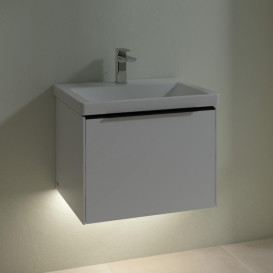 Тумба под раковину Villeroy & Boch Subway 3.0 57,2х42,9 см ДСП/алюминий чистый белый/черный вулкан C577L1VF