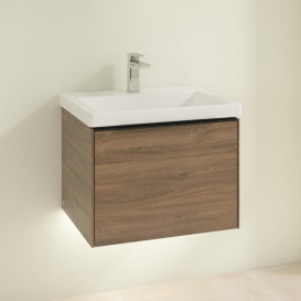 Тумба под раковину Villeroy & Boch Subway 3.0 57,2х42,9 см ДСП/алюминий дуб аризона/черный вулкан C577L1VH