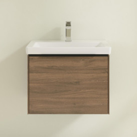 Тумба под раковину Villeroy & Boch Subway 3.0 57,2х42,9 см ДСП/алюминий дуб аризона/черный вулкан C577L1VH