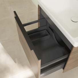 Тумба под раковину Villeroy & Boch Subway 3.0 57,2х42,9 см ДСП/алюминий дуб аризона/черный вулкан C577L1VH