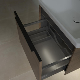 Тумба под раковину Villeroy & Boch Subway 3.0 57,2х42,9 см ДСП/алюминий дуб аризона/черный вулкан C577L1VH