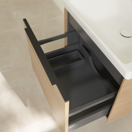 Тумба під раковину Villeroy & Boch Subway 3.0 57,2х42,9 см ДСП/алюміній дуб північний/чорний вулкан C577L1VJ