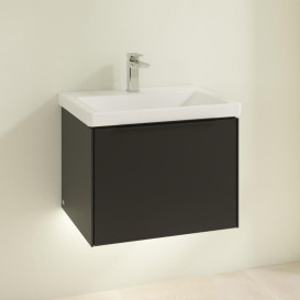 Тумба под раковину Villeroy & Boch Subway 3.0 57,2х42,9 см ДСП/алюминий черный вулкан/черный вулкан C577L1VL