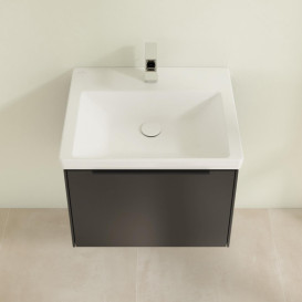 Тумба под раковину Villeroy & Boch Subway 3.0 57,2х42,9 см ДСП/алюминий черный вулкан/черный вулкан C577L1VL