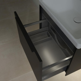 Тумба под раковину Villeroy & Boch Subway 3.0 57,2х42,9 см ДСП/алюминий черный вулкан/черный вулкан C577L1VL