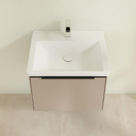 Тумба под раковину Villeroy & Boch Subway 3.0 57,2х42,9 см ДСП/алюминий тауп/черный вулкан C577L1VM