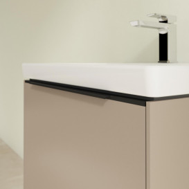 Тумба под раковину Villeroy & Boch Subway 3.0 57,2х42,9 см ДСП/алюминий тауп/черный вулкан C577L1VM