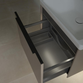 Тумба под раковину Villeroy & Boch Subway 3.0 57,2х42,9 см ДСП/алюминий тауп/черный вулкан C577L1VM