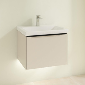 Тумба под раковину Villeroy & Boch Subway 3.0 57,2х42,9 см ДСП/алюминий серый кашемир/черный вулкан C577L1VN