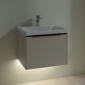 Тумба под раковину Villeroy & Boch Subway 3.0 57,2х42,9 см ДСП/алюминий серый кашемир/черный вулкан C577L1VN