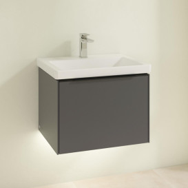 Тумба під раковину Villeroy & Boch Subway 3.0 57,2х42,9 см ДСП/алюміній графіт/чорний вулкан C577L1VR