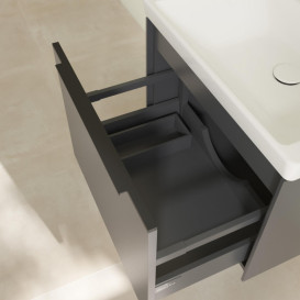 Тумба під раковину Villeroy & Boch Subway 3.0 57,2х42,9 см ДСП/алюміній графіт/чорний вулкан C577L1VR