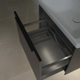 Тумба під раковину Villeroy & Boch Subway 3.0 57,2х42,9 см ДСП/алюміній графіт/чорний вулкан C577L1VR