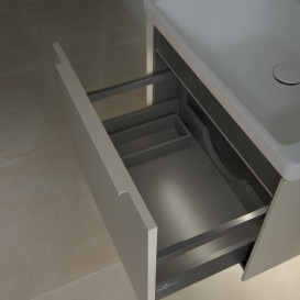 Тумба под раковину Villeroy & Boch Subway 3.0 57,2х42,9 см ДСП/алюминий серый кашемир/монохром C577L2VN