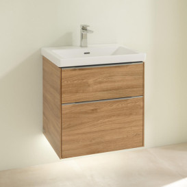 Тумба під раковину Villeroy & Boch Subway 3.0 57,2х57,6 см ДСП/алюміній дуб канзас C578L0RH