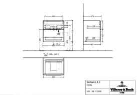 Тумба під раковину Villeroy & Boch Subway 3.0 57,2х57,6 см ДСП/алюміній дуб канзас C578L0RH