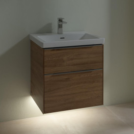 Тумба під раковину Villeroy & Boch Subway 3.0 57,2х57,6 см ДСП/алюміній дуб канзас C578L0RH