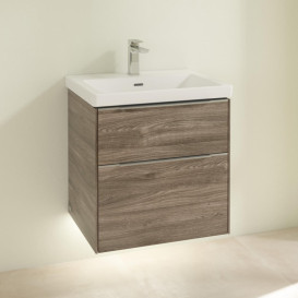 Тумба под раковину Villeroy & Boch Subway 3.0 57,2х57,6 см ДСП/алюминий дуб каменный C578L0RK