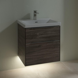 Тумба под раковину Villeroy & Boch Subway 3.0 57,2х57,6 см ДСП/алюминий дуб каменный C578L0RK