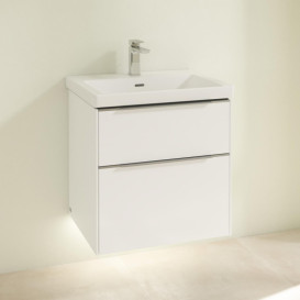 Тумба під раковину Villeroy & Boch Subway 3.0 57,2х57,6 см ДСП/алюміній білий діамант C578L0VE