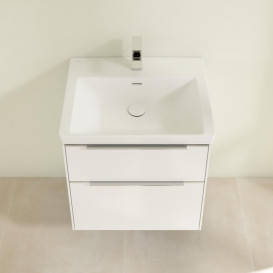 Тумба під раковину Villeroy & Boch Subway 3.0 57,2х57,6 см ДСП/алюміній білий діамант C578L0VE