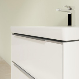 Тумба під раковину Villeroy & Boch Subway 3.0 57,2х57,6 см ДСП/алюміній білий діамант C578L0VE