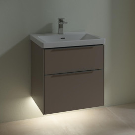 Тумба под раковину Villeroy & Boch Subway 3.0 57,2х57,6 см ДСП/алюминий тауп C578L0VM