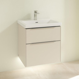 Тумба под раковину Villeroy & Boch Subway 3.0 57,2х57,6 см ДСП/алюминий серый кашемир C578L0VN