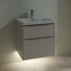 Тумба под раковину Villeroy & Boch Subway 3.0 57,2х57,6 см ДСП/алюминий серый кашемир C578L0VN