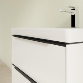 Тумба під раковину Villeroy & Boch Subway 3.0 57,2х57,6 см ДСП/алюміній чистий білий/чорний вулкан C578L1VF