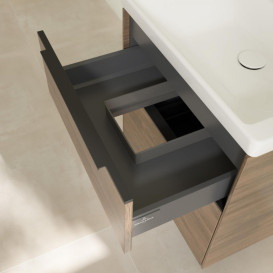 Тумба под раковину Villeroy & Boch Subway 3.0 57,2х57,6 см ДСП/алюминий дуб аризона/черный вулкан C578L1VH