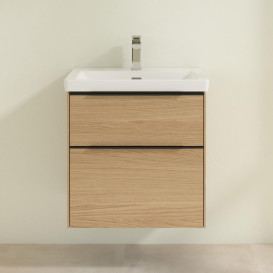 Тумба под раковину Villeroy & Boch Subway 3.0 57,2х57,6 см ДСП/алюминий дуб северный/черный вулкан C578L1VJ